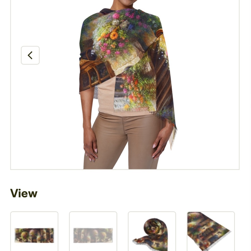 Colorful Floral Tapestry Scarf